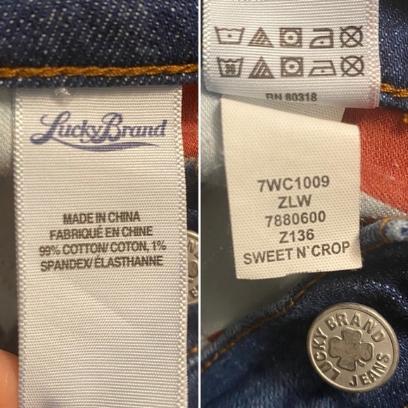 Lucky Brand Sweet’N Crop Blue Jeans Size 8/29 Cuffed - Picture 11 of 11